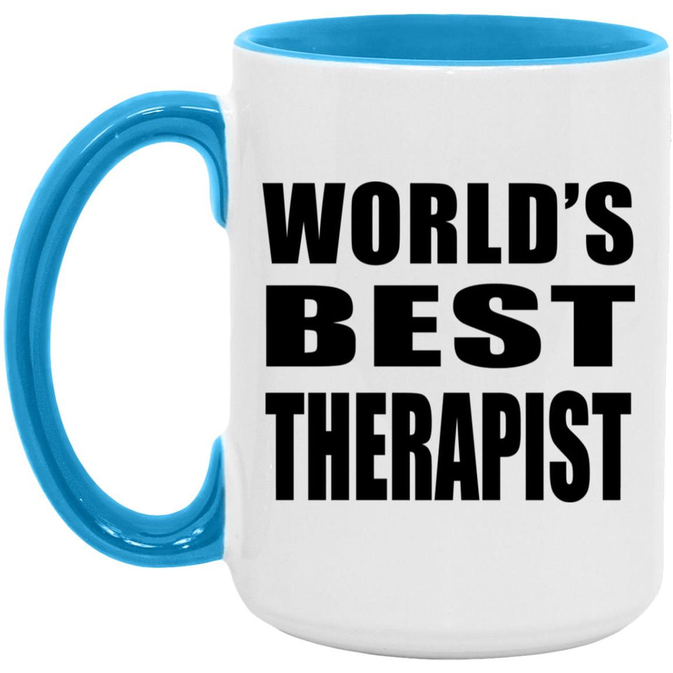 World's Best Therapist - 15oz Accent Mug Blue