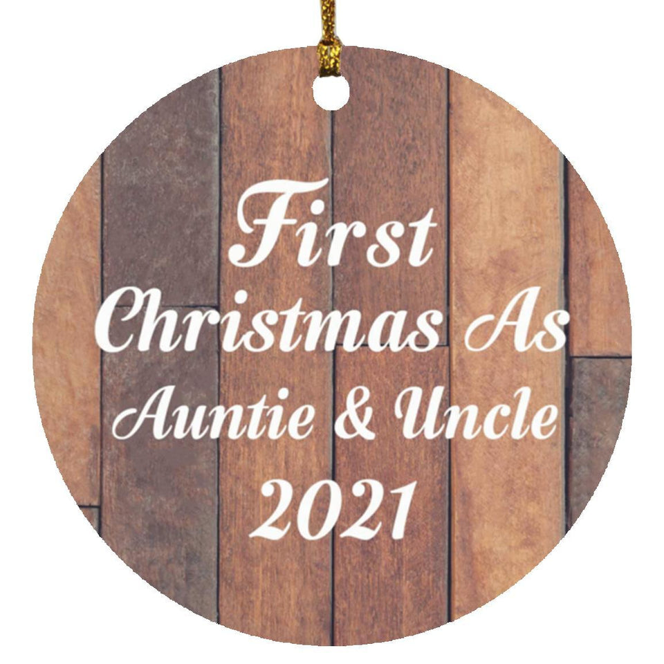 First Christmas As Auntie & Uncle 2021 - Circle Ornament E