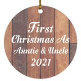 First Christmas As Auntie & Uncle 2021 - Circle Ornament E