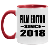 Film Editor Since 2018 - 11oz Accent Mug Red