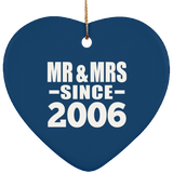 18th Anniversary Mr & Mrs Since 2006 - Heart Ornament