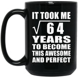 8th Birthday Took Square Root of 64 Years To Awesome - 15oz Coffee Mug Black