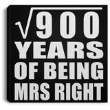 30th Anniversary Square Root of 900 Years of Being Mrs Right - Canvas Square