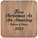 First Christmas As An Amazing Fiancee & Fiance 2024 - Drink Coaster C