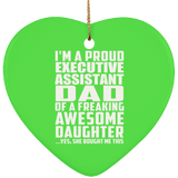 Proud Executive Assistant Dad Of Awesome Daughter - Heart Ornament