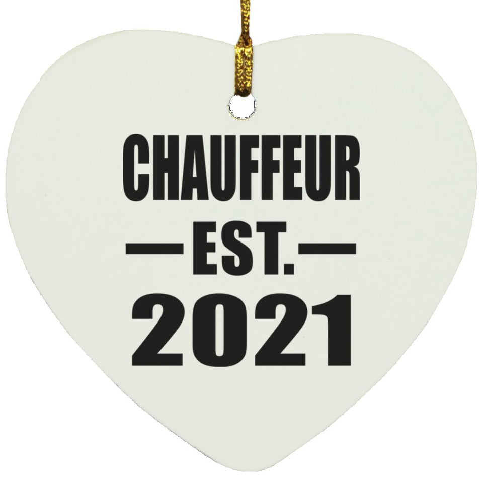 Chauffeur Established EST. 2021 - Heart Ornament
