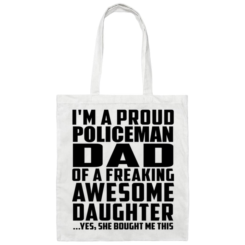 Proud Policeman Dad Of Awesome Daughter - Tote Bag White
