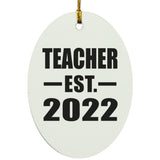Teacher Established EST. 2022 - Oval Ornament