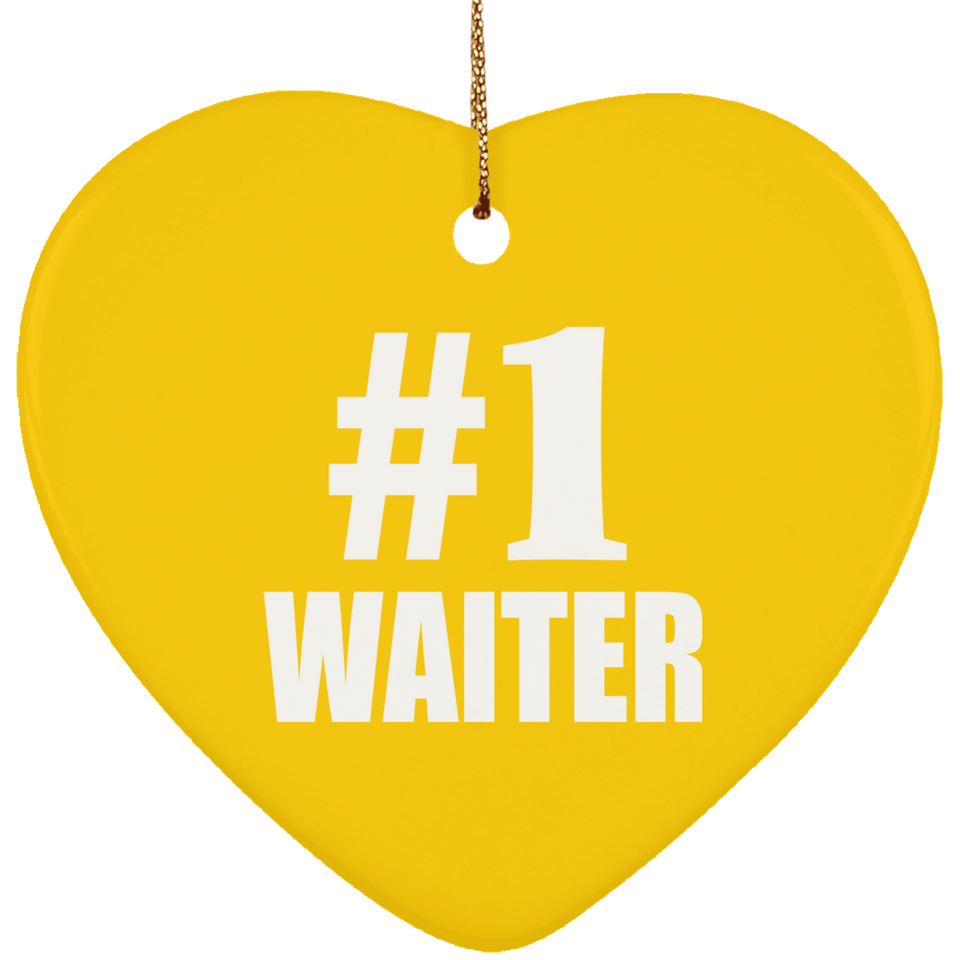 Number One #1 Waiter - Heart Ornament
