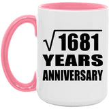 41st Anniversary Square Root of 1681 Years Anniversary - 15oz Accent Mug Pink