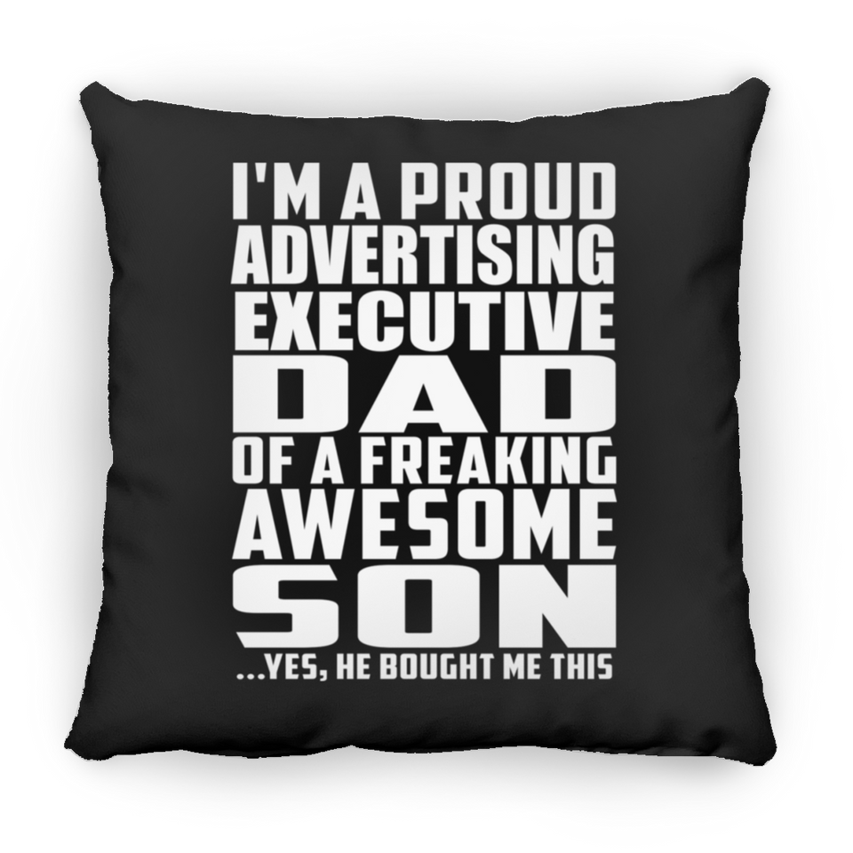 Proud Advertising Executive Dad Of Awesome Son - Throw Pillow Black