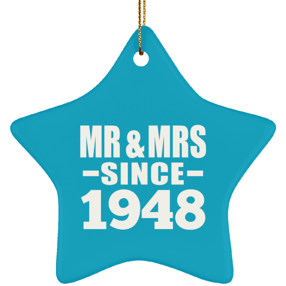 76th Anniversary Mr & Mrs Since 1948 - Star Ornament