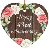Happy 43rd Anniversary - Heart Ornament A