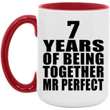 7th Anniversary 7 Years Of Being Mr Perfect - 15oz Accent Mug Red
