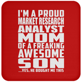 Proud Market Research Analyst Mom Of Awesome Son - Drink Coaster