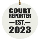 Court Reporter Established EST. 2023 - Circle Ornament