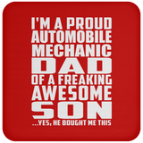 Proud Automobile Mechanic Dad Of Awesome Son - Drink Coaster