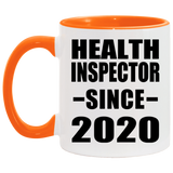 Health Inspector Since 2020 - 11oz Accent Mug Orange