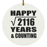 Happy 46th Anniversary Square Root of 2116 Years & Counting - Circle Ornament