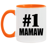 Number One #1 Mamaw - 11oz Accent Mug Orange