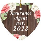 Insurance Agent Established Est. 2023 - Heart Ornament A