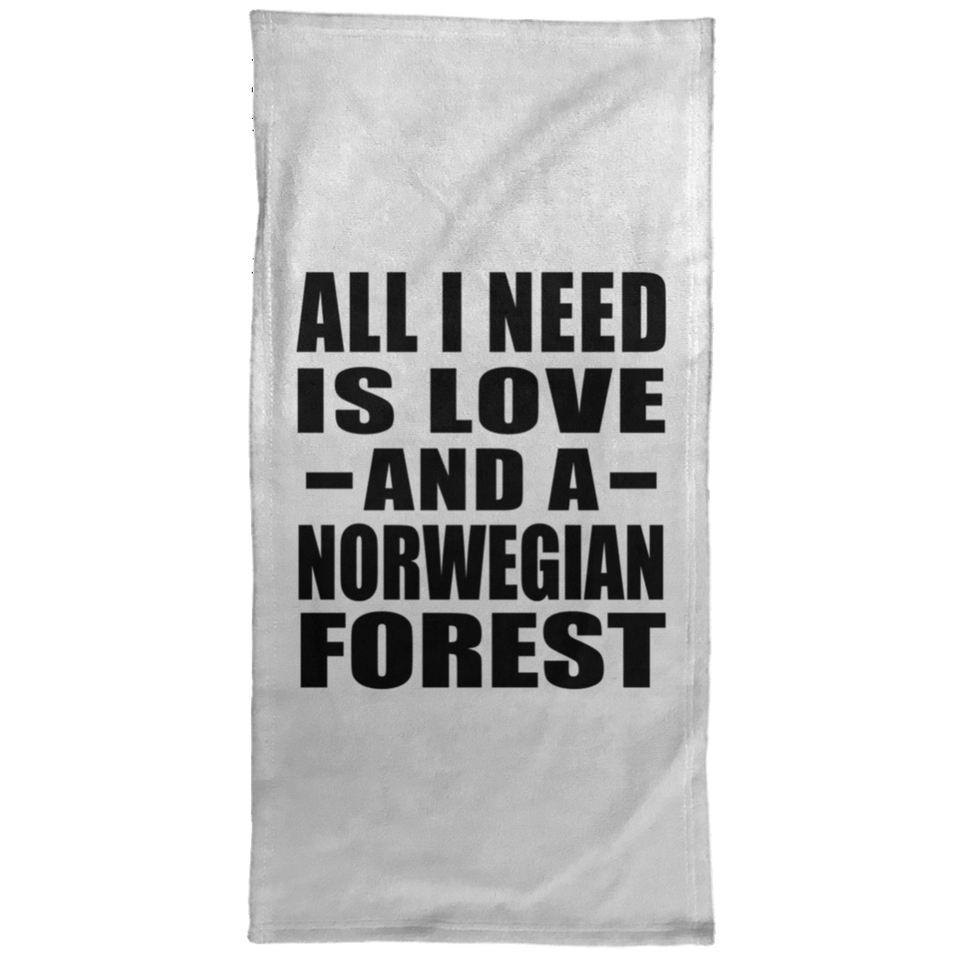 All I Need Is Love And A Norwegian Forest - Hand Towel
