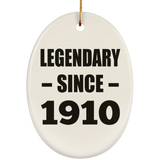114th Birthday Legendary Since 1910 - Oval Ornament
