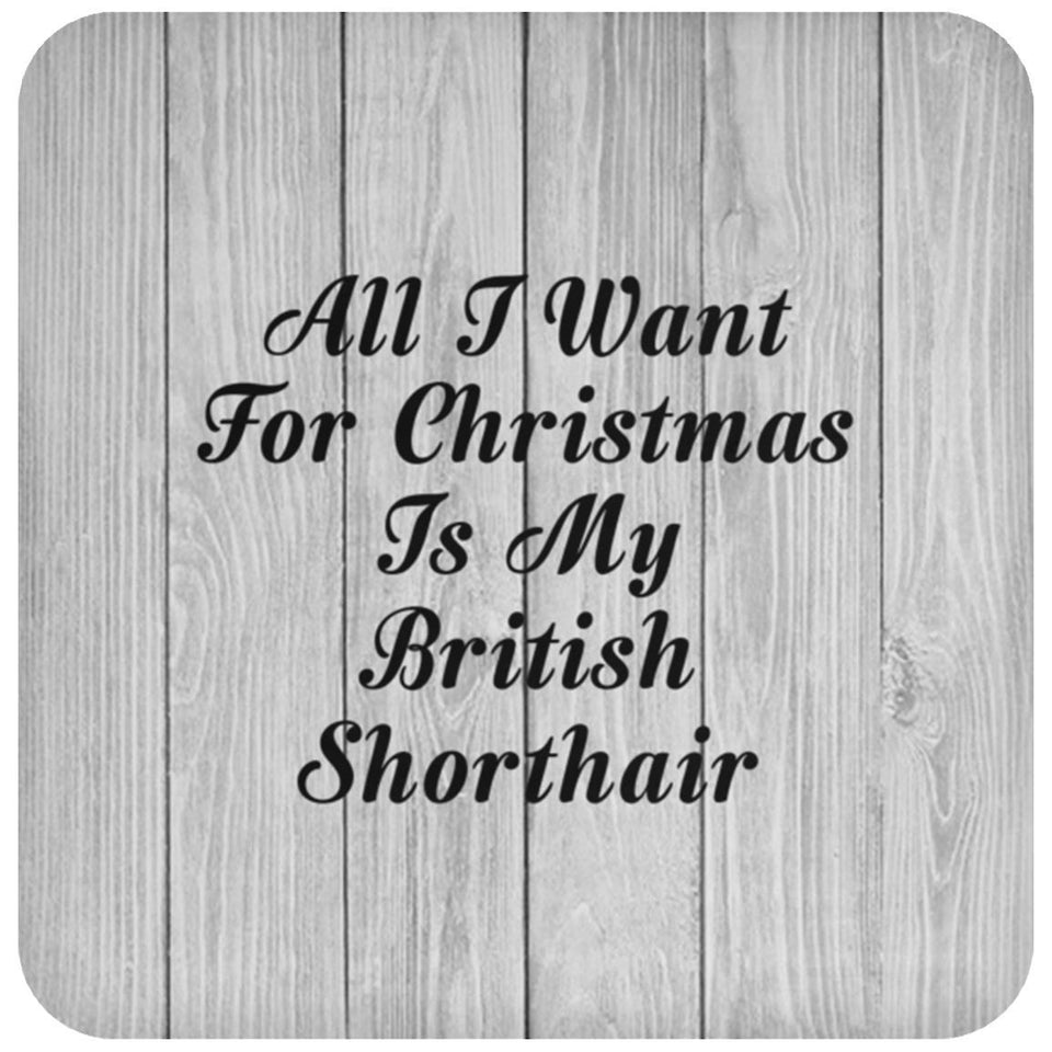 All I Want For Christmas Is My British Shorthair - Drink Coaster F