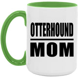 Otterhound Mom - 15oz Accent Mug Green