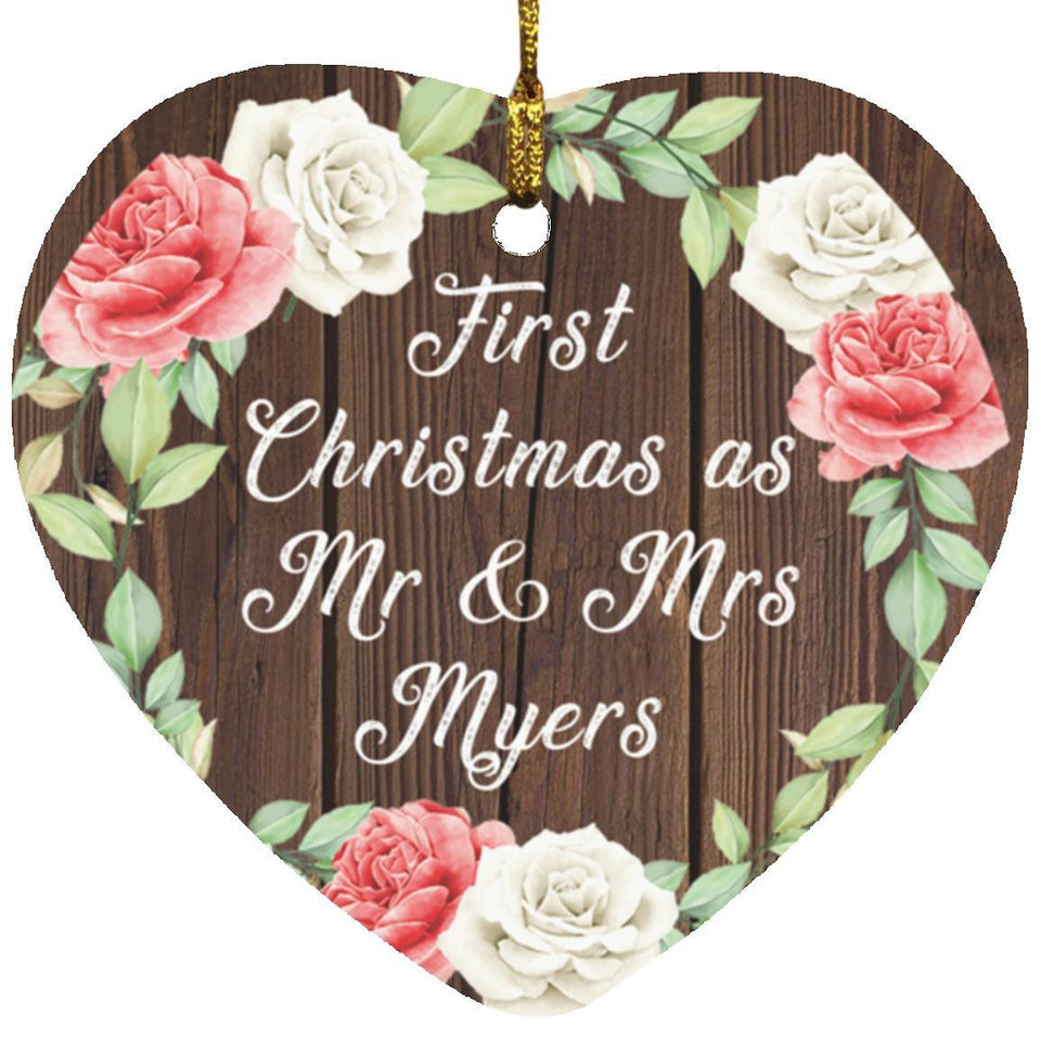 First Christmas As Mr & Mrs Myers - Heart Ornament A