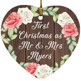 First Christmas As Mr & Mrs Myers - Heart Ornament A