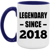 6th Birthday Legendary Since 2018 - 15oz Accent Mug Purple