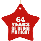 64th Anniversary 64 Years Of Being Mr Right - Star Ornament