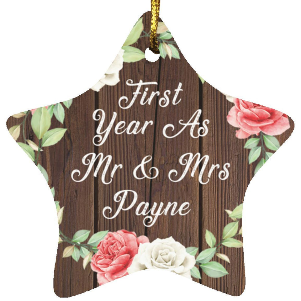 First Year As Mr & Mrs Payne - Star Ornament A