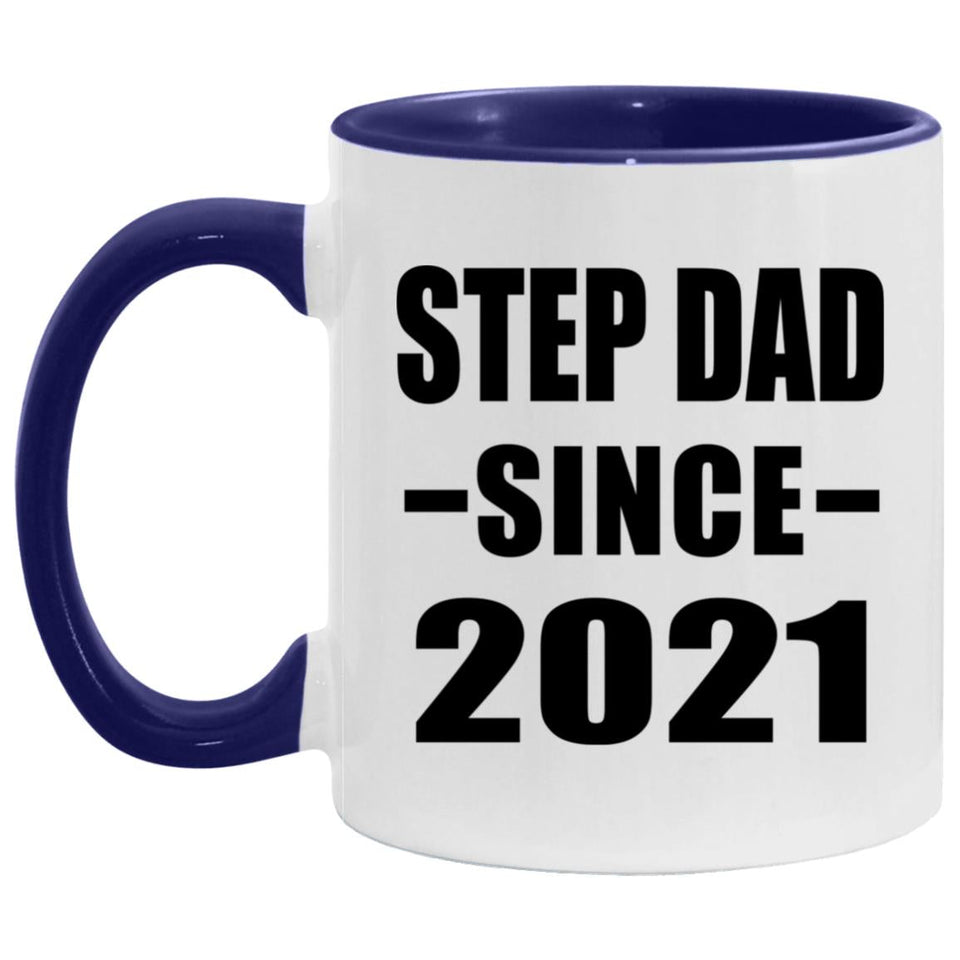 Step Dad Since 2021 - 11oz Accent Mug Purple