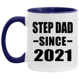 Step Dad Since 2021 - 11oz Accent Mug Purple