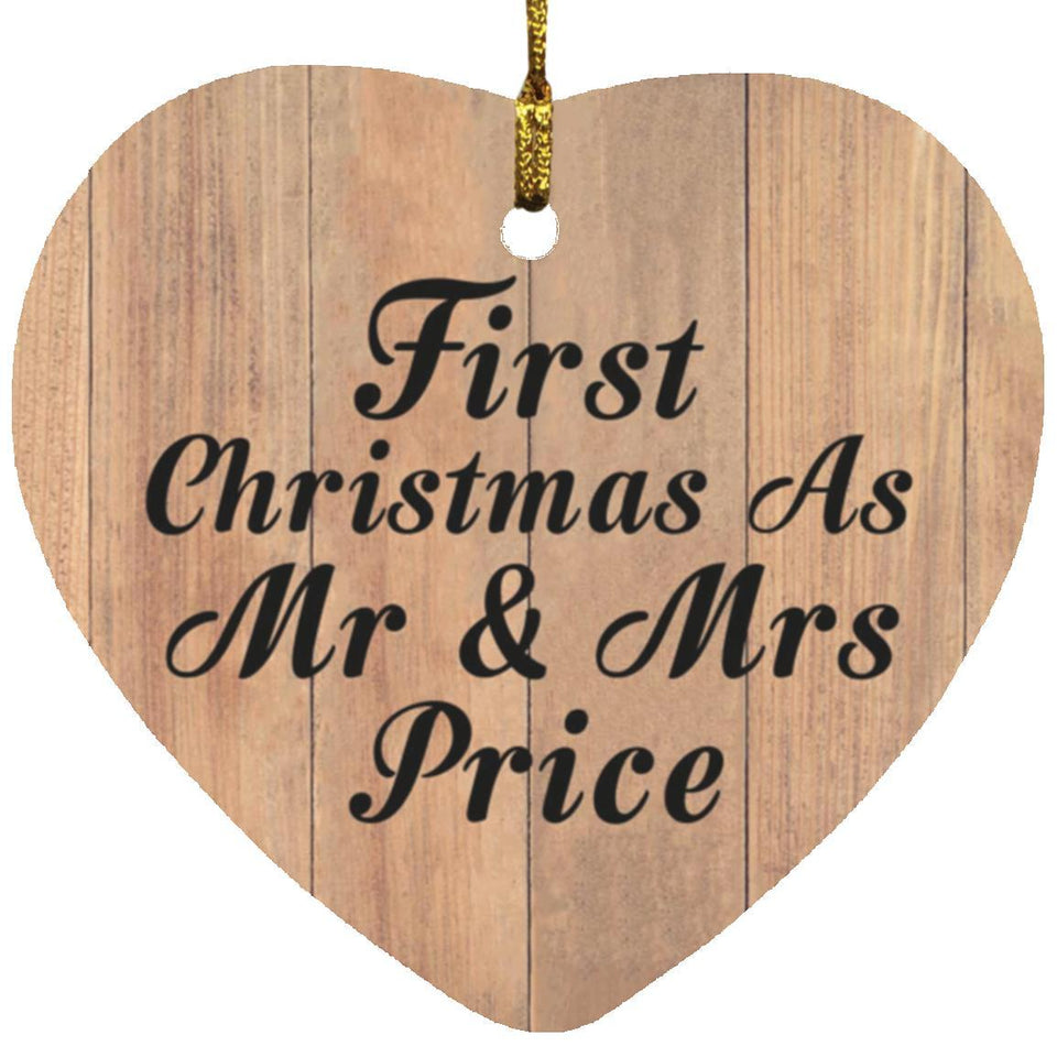 First Christmas As Mr & Mrs Price - Heart Ornament C