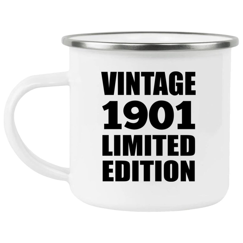 123rd Birthday Vintage 1901 Limited Edition - 12oz Camping Mug
