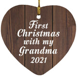 First Christmas With My Grandma 2021 - Heart Ornament D
