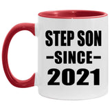 Step Son Since 2021 - 11oz Accent Mug Red