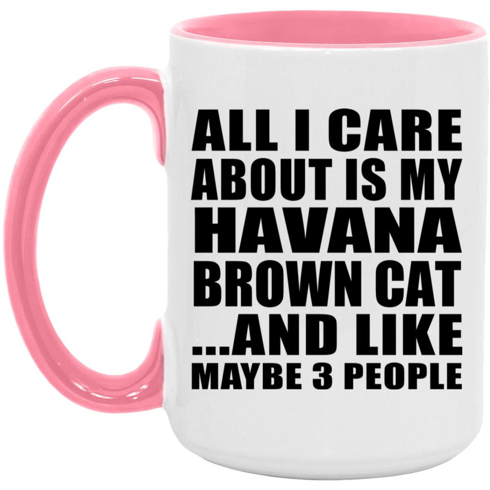 All I Care About Is My Havana Brown Cat - 15oz Accent Mug Pink