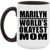 Marilyn World's Okayest Mom - 15oz Accent Mug Black