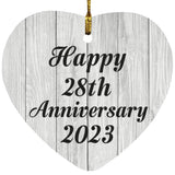 Happy 28th Anniversary 2023 - Heart Ornament F