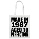 37th Birthday Made In 1987 Aged to Perfection - Tote Bag White