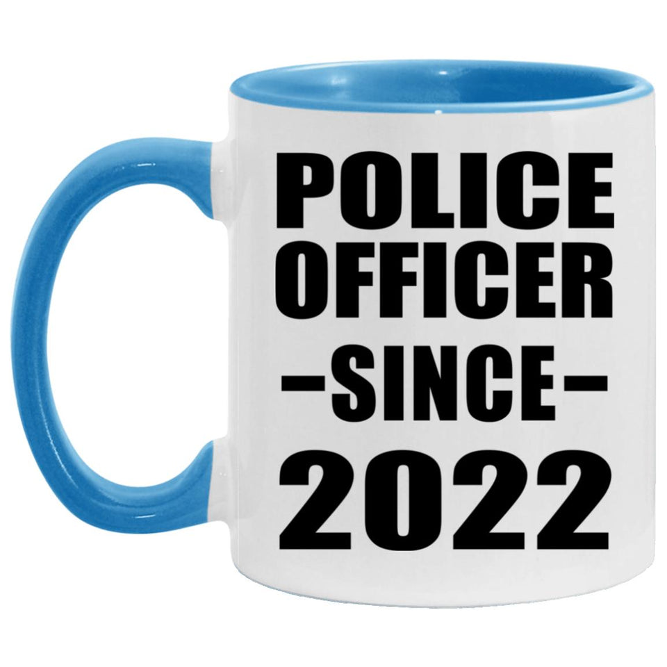 Police Officer Since 2022 - 11oz Accent Mug Blue