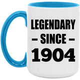 120th Birthday Legendary Since 1904 - 15oz Accent Mug Blue
