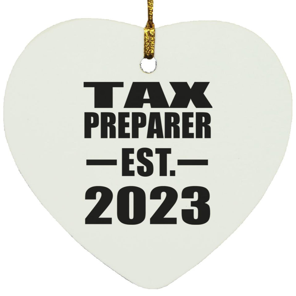 Tax Preparer Established EST. 2023 - Heart Ornament