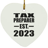 Tax Preparer Established EST. 2023 - Heart Ornament