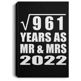 31st Anniversary Square Root of 961 Years As Mr & Mrs 2022 - Canvas Portrait