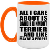 All I Care About Is Dandie Dinmont Terrier - 15oz Accent Mug Orange